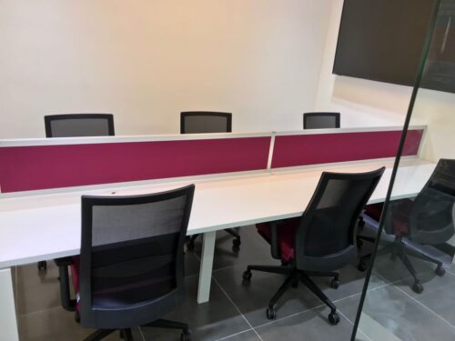 עמדת עבודה באנצ' +מחיצה שולחנית אקוסטית